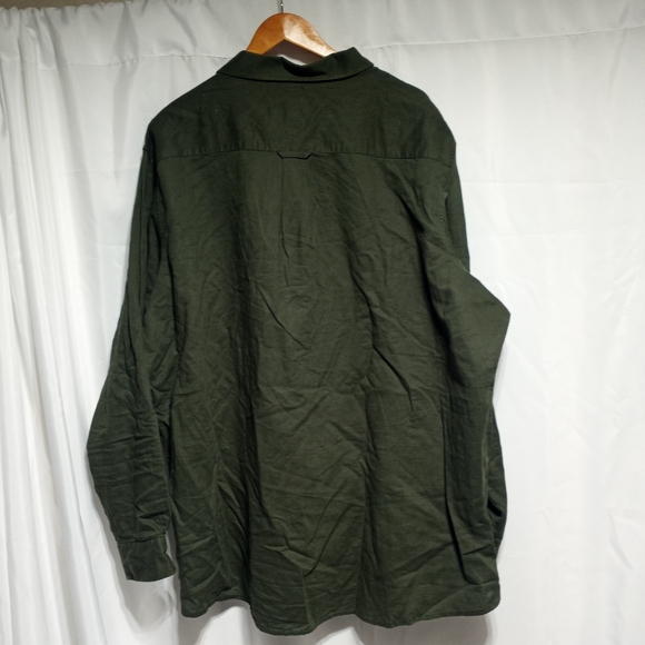 Johnny Bigg Men's Green Linen Blend Long Sleeve Button Down Shirt Size 4XL NWT - Picture 2 of 9